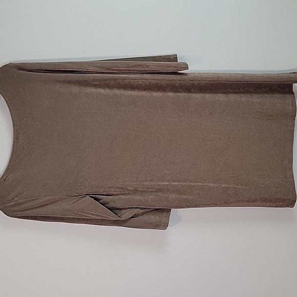 Chico's travelers taupe brown tunic top size 1= 8/10 - Picture 4 of 6